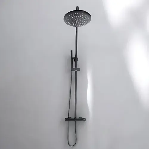 Encore Round Rigid Riser Shower Kit, Matt Black, Chrome or Brushed Brass