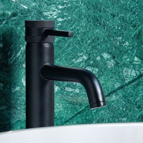 Encore Tall Monobloc Basin Mixer Tap Chrome Brass or Matt Black