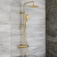 Evolve Brushed Brass Taps & Shower Pack