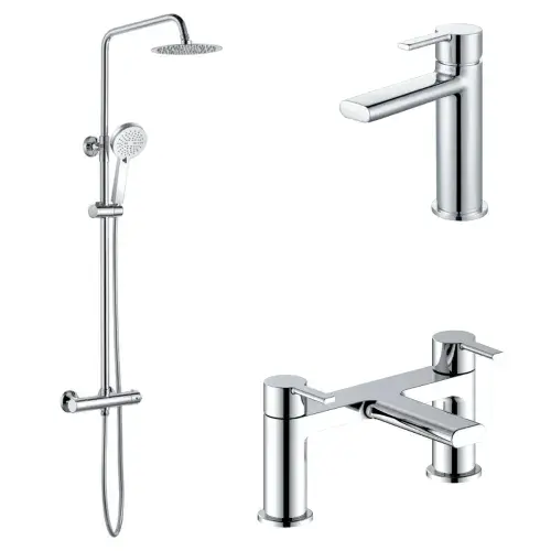 Evolve Chrome Taps & Shower Pack