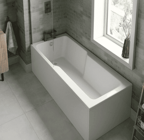 Evolve Single Ended Shower Bath, 1700mm x 750mm, White