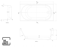 Exacta Acrylox 1480 x 685mm Bath - Super Strength Single Ended