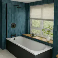Exacta Acrylox 1680 x 745mm Super Strength Single Ended Shower Bath with New BathBuilder Options