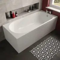 Exacta Acrylox 1680 x 745mm Super Strength Single Ended Shower Bath with New BathBuilder Options