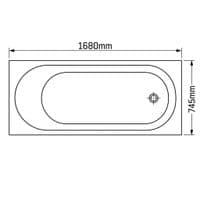 Exacta Acrylox 1680 x 745mm Super Strength Single Ended Shower Bath with New BathBuilder Options