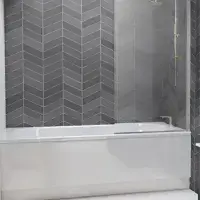 Exacta Acrylox 1680 x 745mm Super Strength Single Ended Shower Bath with New BathBuilder Options