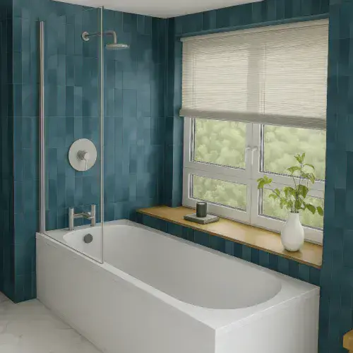 Exacta Acrylox 1780 x 795mm Super Strength Single Ended Shower Bath with New BathBuilder Options