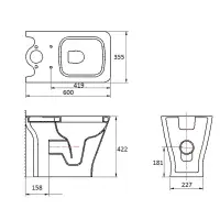 Frontline F60 Square Rimless Toilet | Quick Release | Bathcenter