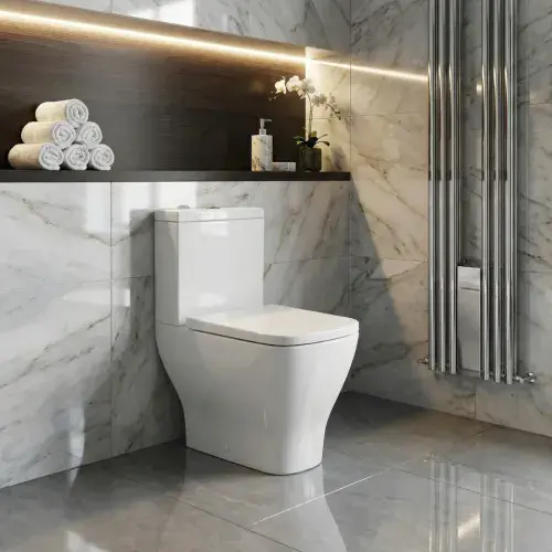 F60 Square Rimless Toilet | Quick-Release Seat