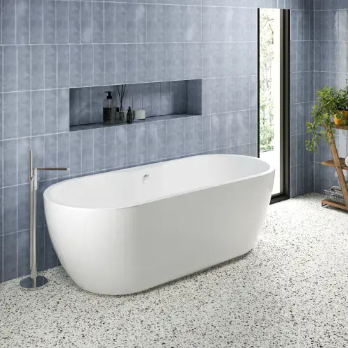 Faro Freestanding Double Ended Boat Bath Tub, 1800mm x 745mm