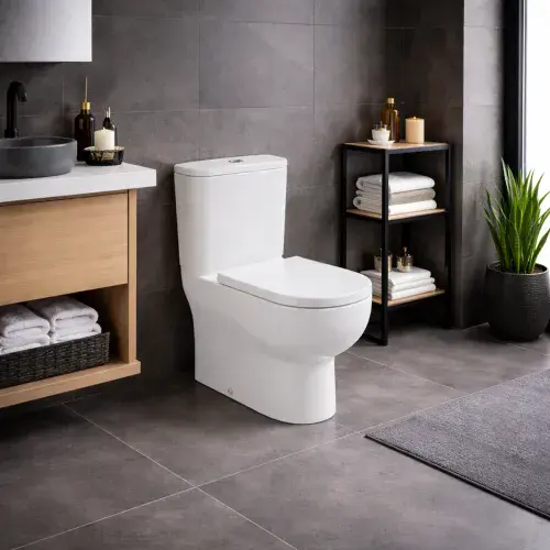 Farringdon Close Coupled  Rimless Toilet Pan and Soft Close Seat