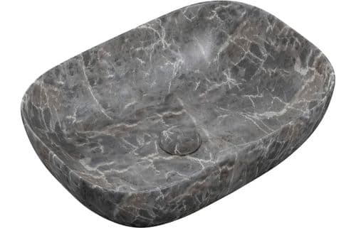 Flair 460x330mm Resin Countertop Washbowl - Grey Marble Effect