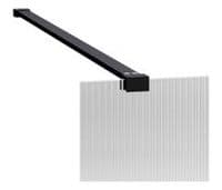 Fluted Black 800mm Walk in Shower Screen, Optional Side Panel