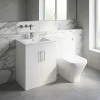 Frontline 1100mm Gloss White Bathroom Furniture Suite | Bathcenter