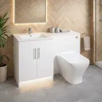 Frontline 1100mm Gloss White Bathroom Furniture Suite | Bathcenter