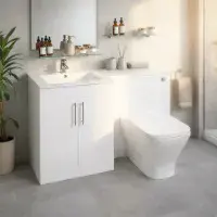 Frontline 1100mm Gloss White Bathroom Furniture Suite | Bathcenter