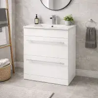 Frontline 600mm 2 Drawer Vanity Unit & Basin | Bathcenter