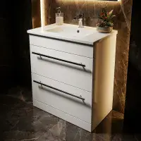 Frontline 600mm 2 Drawer Vanity Unit & Basin | Bathcenter
