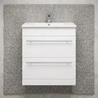 Frontline 600mm 2 Drawer Vanity Unit & Basin | Bathcenter