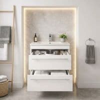 Frontline 600mm 2 Drawer Vanity Unit & Basin | Bathcenter