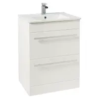 Frontline 600mm 2 Drawer Vanity Unit & Basin | Bathcenter