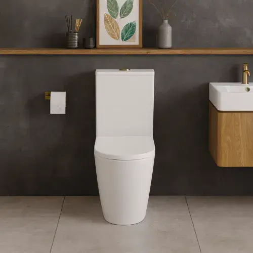 Frontline Adella Comfort Height Flush To Wall Toilet | Soft Close Seat