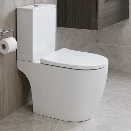 Frontline Adella Open Back Close Coupled Toilet | Soft Close Seat