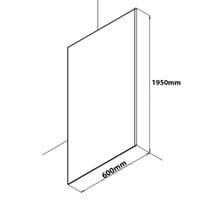 Frontline Aquaglass Mineral Walk-in Clear Glass Front Panel - Various Width/Colour