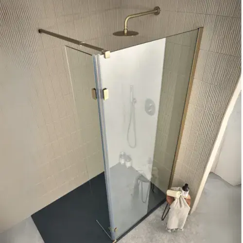 Frontline Aquaglass Mineral Walk-in Clear Glass Front Panel - Various Width/Colour
