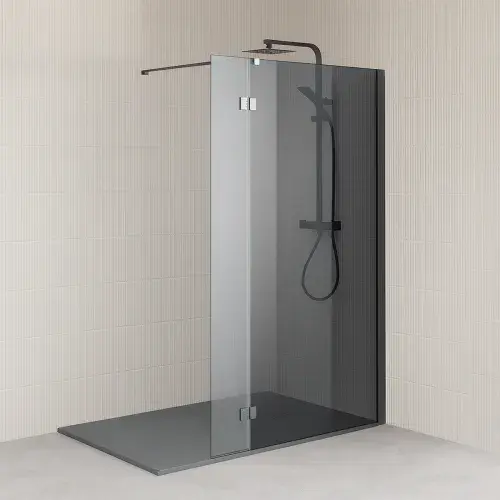 Frontline Aquaglass Mineral Walk-in Smoked Glass Front Panel - Various Width/Colour