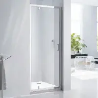 Frontline Aquaglass Purity Pivot Shower Door | Aquashield Glass | Bathcenter