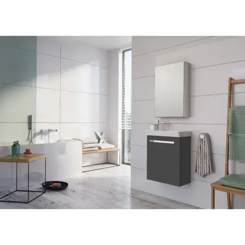 Frontline Aquatrend Furniture 450mm Wall-Mounted 1-Door Vanity & Basin, Various Colours