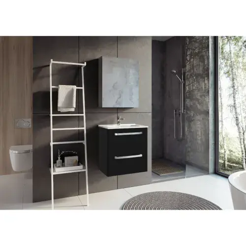 Frontline Aquatrend Furniture 500mm Wall Hung Vanity Unit & Basin with 2 Drawers, Various Colours