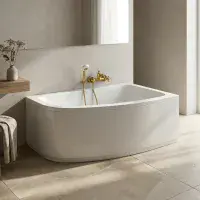Frontline Cleo 1500x1000mm Corner Bath | Space Saving & Seat Free | Includes Front Panel