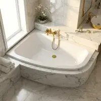 Frontline Cleo 1500x1000mm Corner Bath | Space Saving & Seat Free | Includes Front Panel