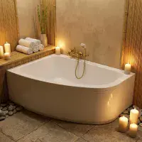 Frontline Cleo 1500x1000mm Corner Bath | Space Saving & Seat Free | Includes Front Panel