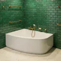 Frontline Cleo 1500x1000mm Corner Bath | Space Saving & Seat Free | Includes Front Panel