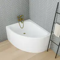 Frontline Cleo 1500x1000mm Corner Bath | Space Saving & Seat Free | Includes Front Panel
