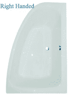 Frontline Cleo 1500x1000mm Corner Bath | Space Saving & Seat Free | Includes Front Panel