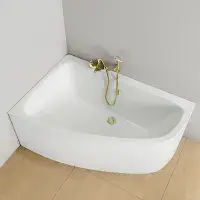Frontline Cleo 1500x1000mm Corner Bath | Space Saving & Seat Free | Includes Front Panel