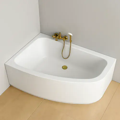 Frontline Cleo 1500mm Offset Corner Bath | Space Saving Luxury (Left or Right Hand)
