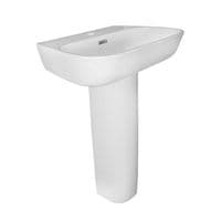 Frontline Cubix Basin With Full Pedestal - 600mm Wide - 1 TH - White