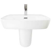 Frontline Cubix Basin With Semi Pedestal - 600mm Wide - 1 TH - White