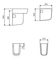 Frontline Cubix Basin With Semi Pedestal - 600mm Wide - 1 TH - White