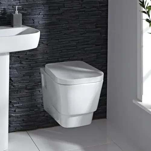 Frontline Cubix Wall Hung Toilet Pan | Soft Close Seat