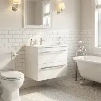 Frontline 600mm Wall Hung Vanity Unit & Basin | Bathcenter