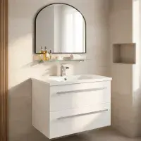 Frontline 600mm Wall Hung Vanity Unit & Basin | Bathcenter