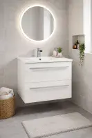 Frontline 600mm Wall Hung Vanity Unit & Basin | Bathcenter