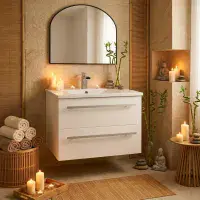 Frontline 600mm Wall Hung Vanity Unit & Basin | Bathcenter