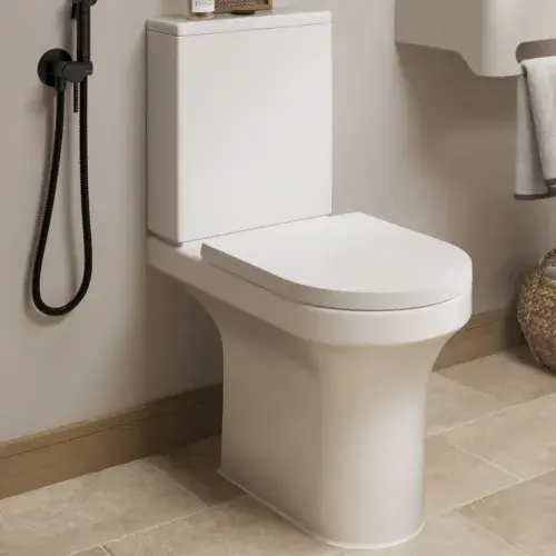 Frontline Elettra Rimless Close Coupled Toilet | Soft Close Seat